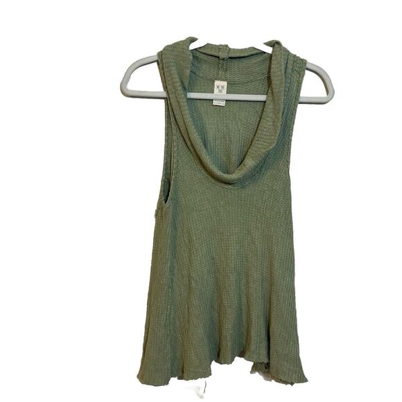 Free People We The Free Women's Size Small Waffle Knit Cowl Neck Sleeveless Boho - Picture 1 of 3
